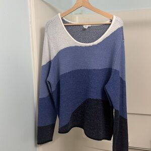 Tribal Blue and Gray Women's Crew Neck Sweater